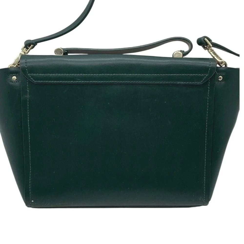 Kate Spade New York Forest Green Leather Crossbody‎ Satchel Bag Gold Hardware
